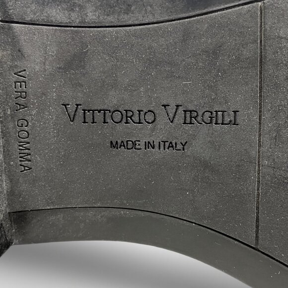 Vittorio Virgili Black Made in Italy Leather Shoes Size 43 US 10 - Picture 10 of 11
